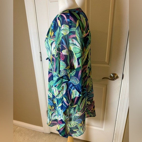 Blu Rod Beattie Tropical Floral Print Women's Swimsuit Cover-Up- Caftan-Size S - Picture 3 of 6